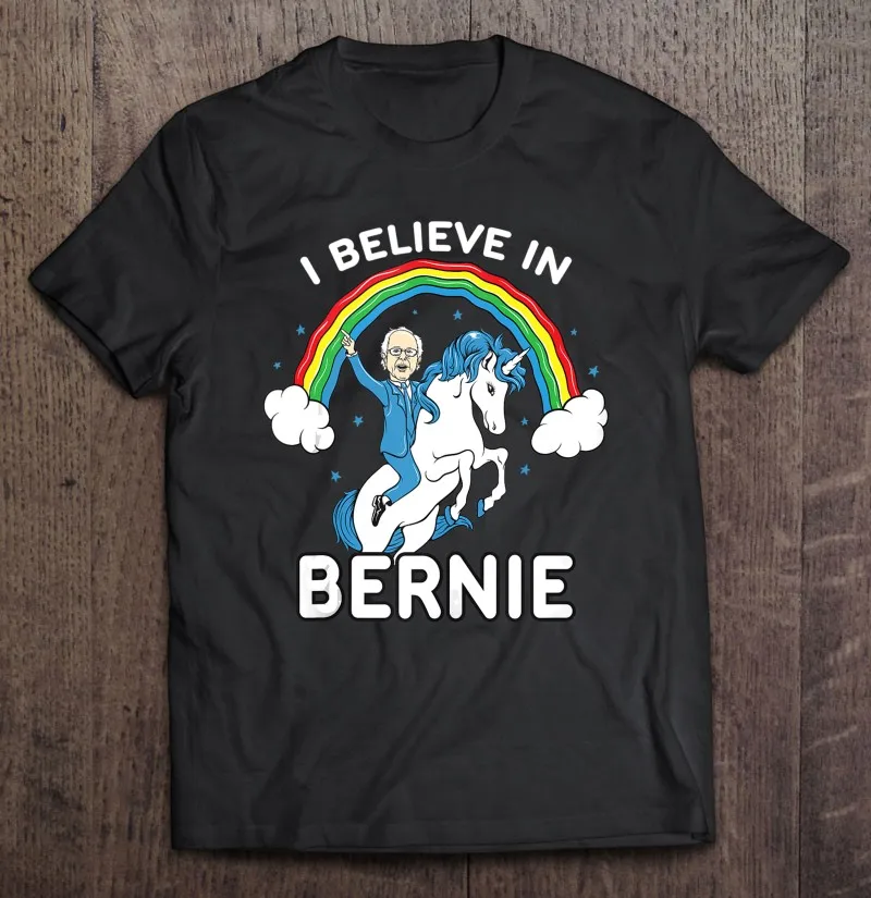 

I Believe In Bernie Sanders 2021 Единорог президент подарки майка мужские Футболки парные Oversizet рубашки хлопковые винтажные