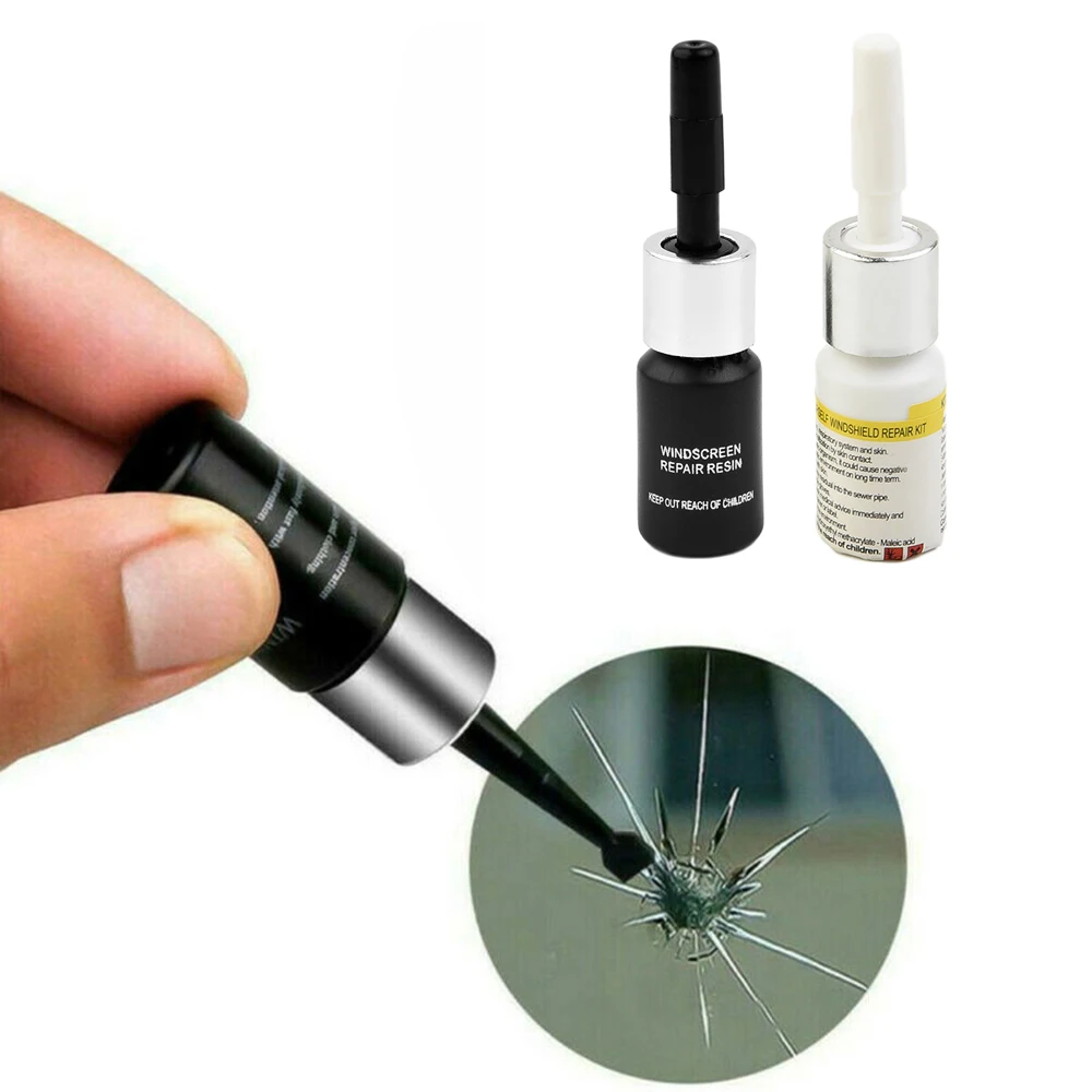 

2pcs Windshield Glass Reapir Fluid For Glass Repairing Windshield Glass Repair Solution Practical Long Crack Repair Tools