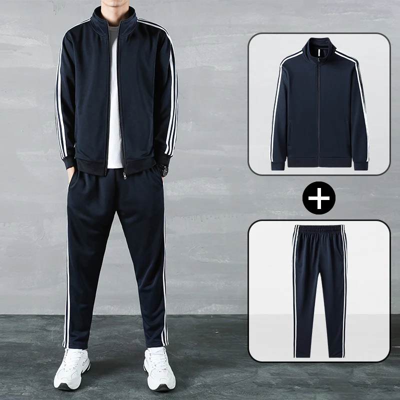 Classical Men's Sportswear Set Brand Tracksuits Two Pieces Sets Homme Clothes Outdoor Suits Male Running Hoodie Jackets Big Size