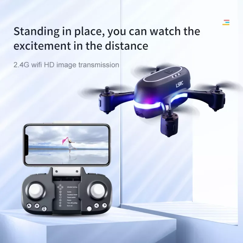 Mini Drone Profesional GPS Duadcopter Camera RC Drones WiFi Fpv Air Pressure Altitude Hold LED Colorful Light for Kid Toy GIft enlarge