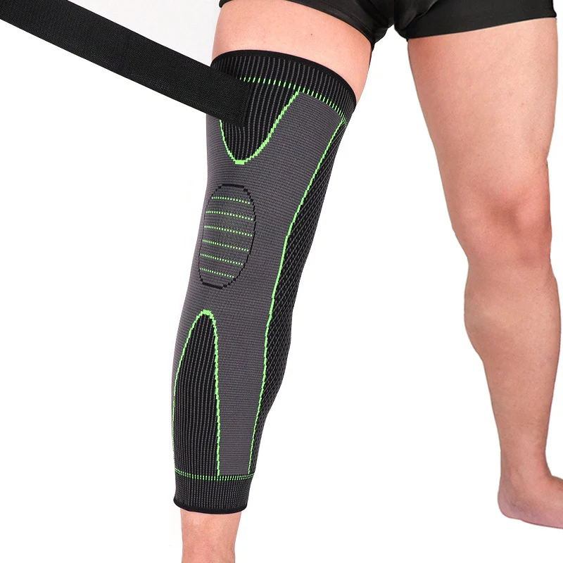 Sports Long Knee Pads Bandage Compression Non-slip Long Stripes Leg Support Protection Football Basketball Arthritis Man & Woman