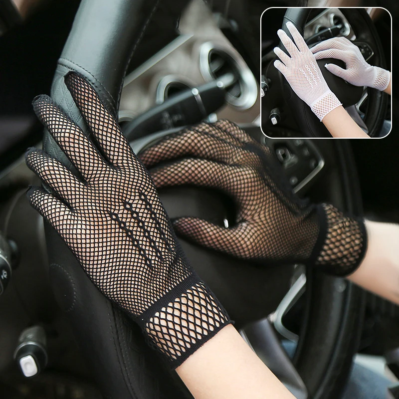 

Fashion Women'S Gloves Cut-Out Sexy Mesh Fishing Net Gloves Girls' Fashionable Solid Color Summer Sunscreen Clothing Gloves