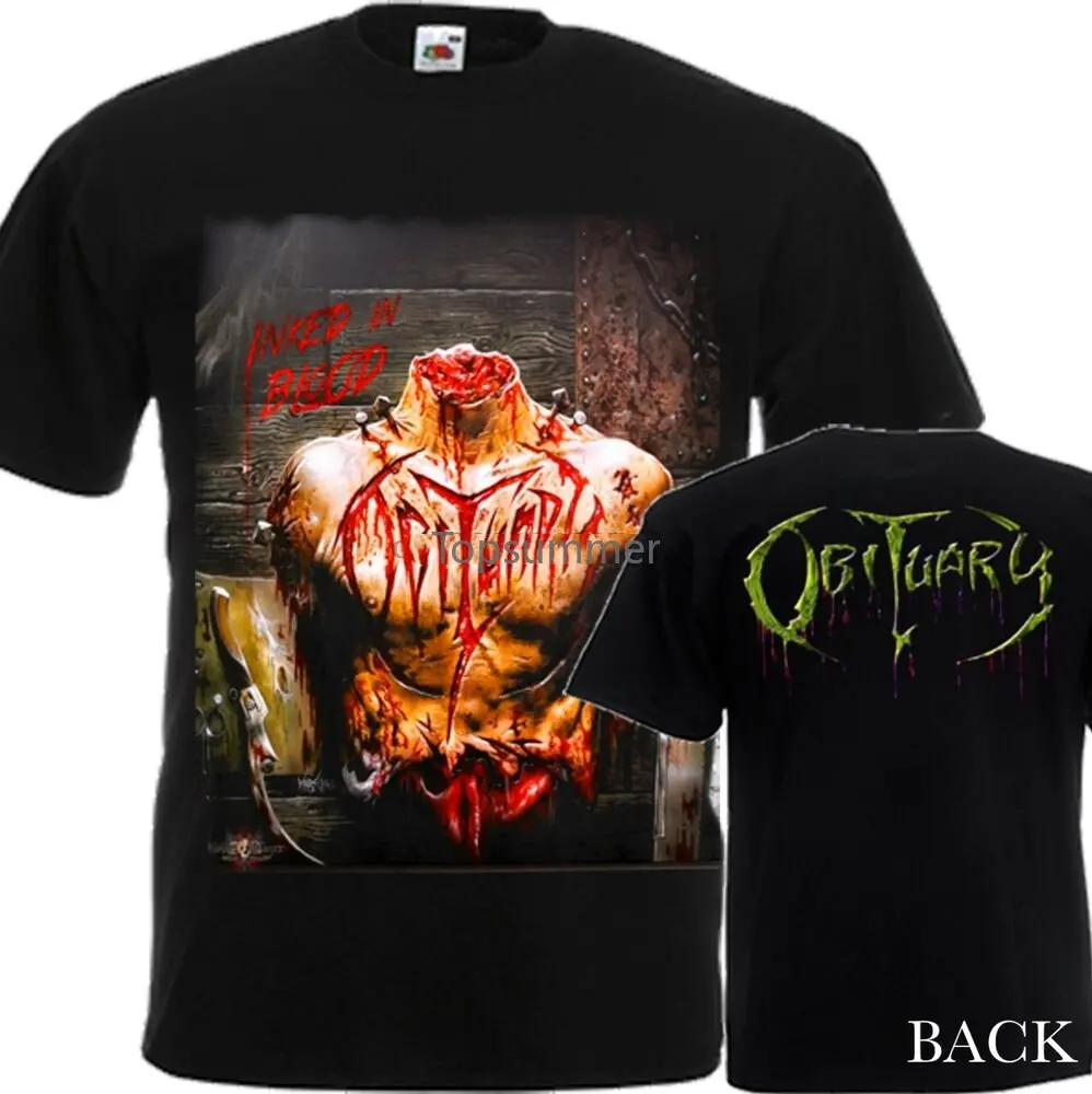 

Obituary Inked In Blood -New T-Shirt Mens-Dtg Printed Tee Size-S 7Xl