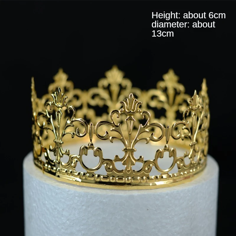 Тиара золотого цвета 1 шт. корона Топпер для торта украшение элегантный декор
