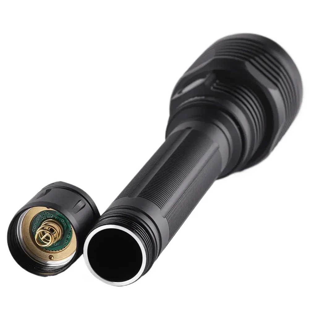 Фото Мощный светодиодный фонарик XHP70.3 HI 5200LM, полицейский фонарь с батареей 2*21700 для длительного кемпинга, рыбалки №5