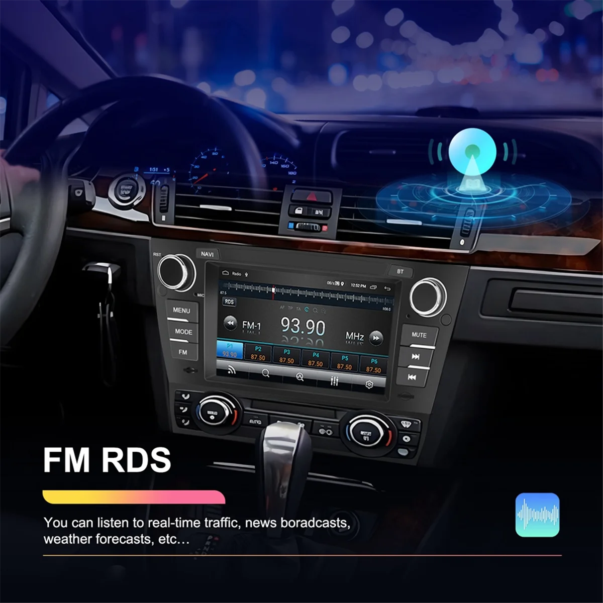Автомобильный радиоприемник для 3 серии E90 2 Din 7 дюймов Android 13 2G и 64G Carplay Auto Bluetooth GPS FM