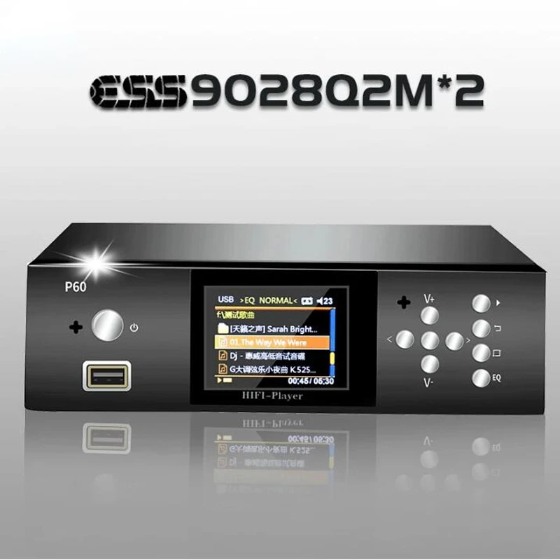 

HiFi Audio 2.4 Inch Dual ES9028Q2M*2 Decoder ES9028 DAC Hard SD Card U Disk DTS Digital Turntable Lossless Player Free Shipping