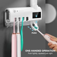 wall mount automatic toothbrush holder toothpaste dispenser bathroom toothbrush storage box household bathroom accessories