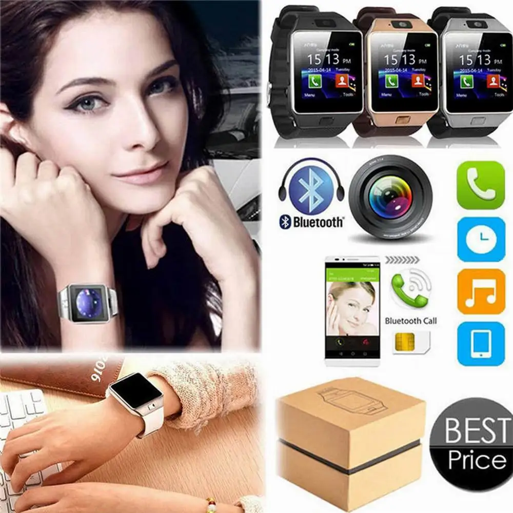 

DZ09 Bluetooth Smart Watch Men Business Call Smartwatch 2021 New Women Fashion With Camera reloj Smart Watches dz 09 PK Q18