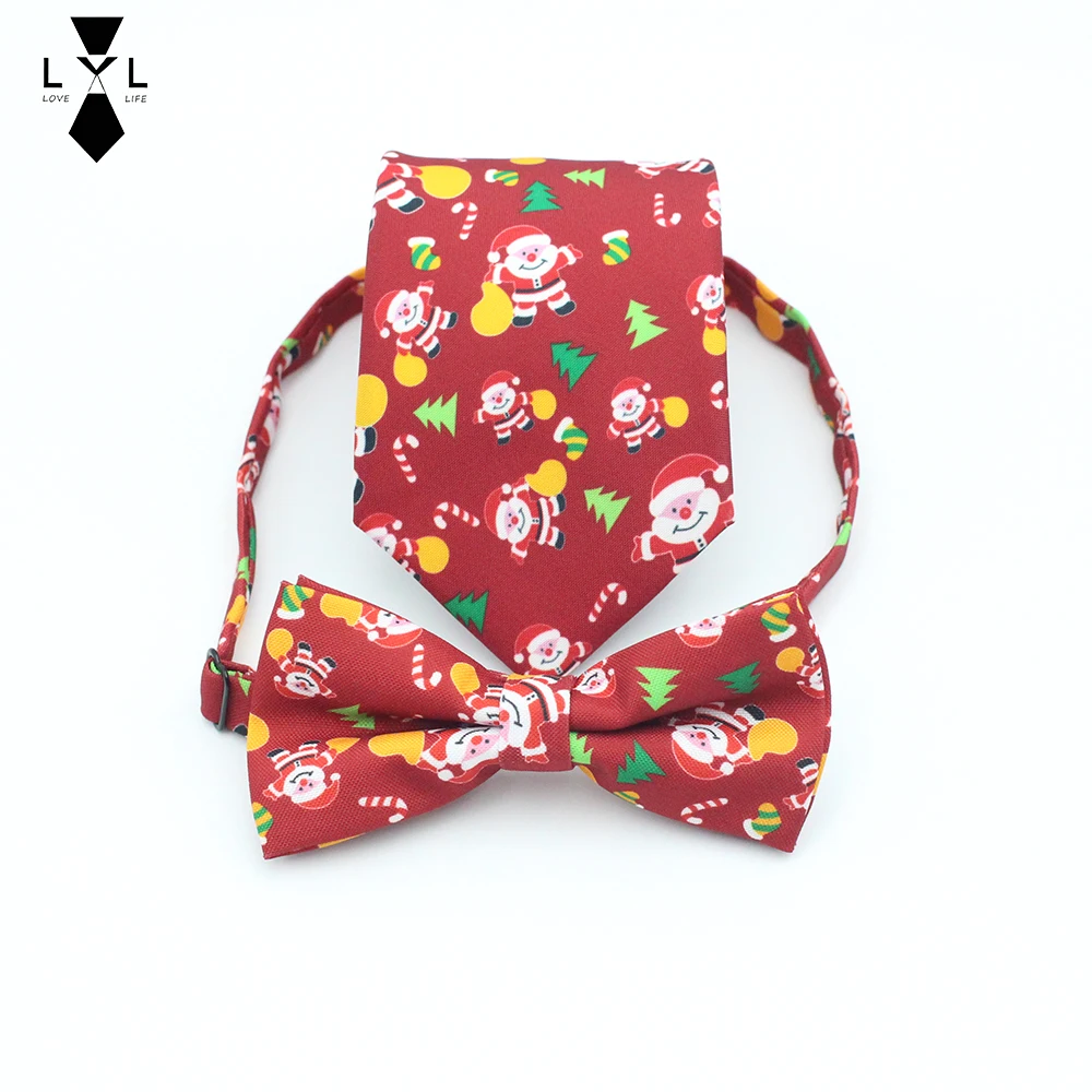 

LYL Christmas Gift Santa Claus Father Son Bowtie Tie Set Xmas Kids Men Butterfly Children Bow Tie Cravat Accessory Free Shipping