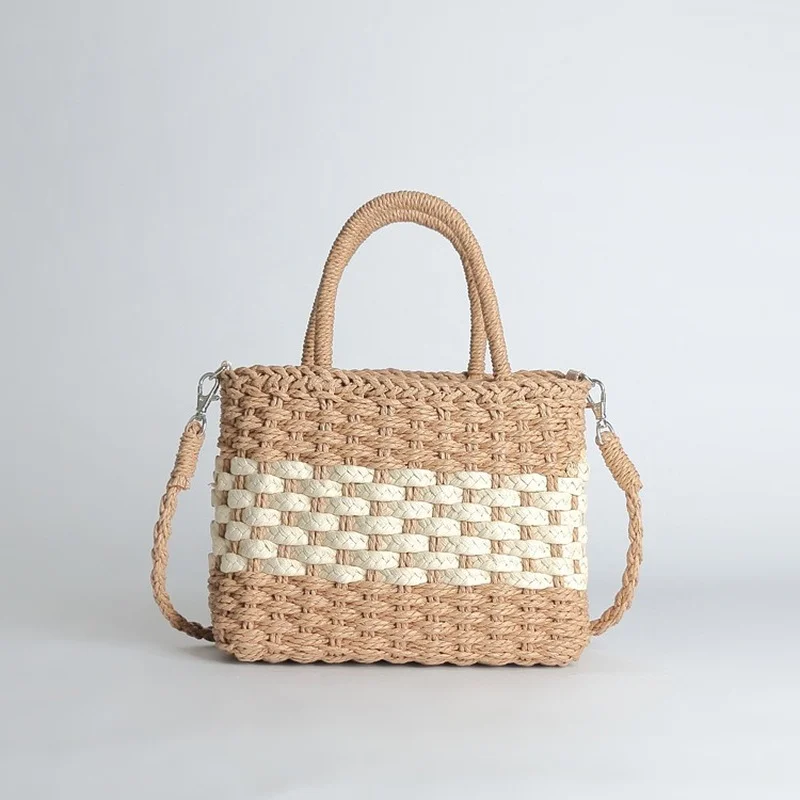 

Bohemian Rattan Wicker Beach Straw Bag Handmade Woven Crossbody Bags Summer Vacation Women Casual Handbags Crochet Shopper Bag