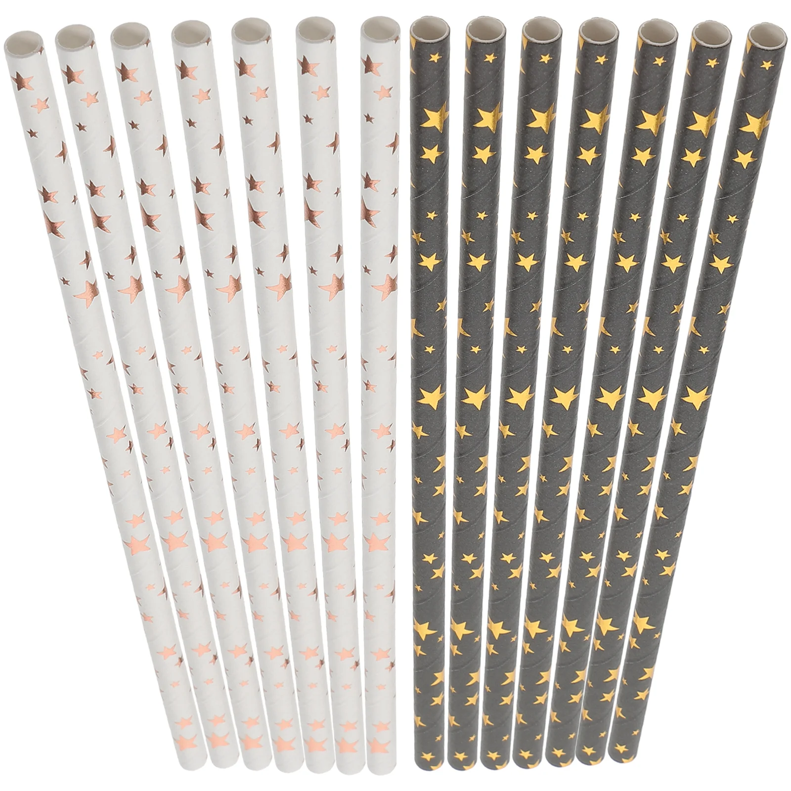 

100Pcs Birthday Paper Straws Wedding Degradable Paper Straws Drinking Straws