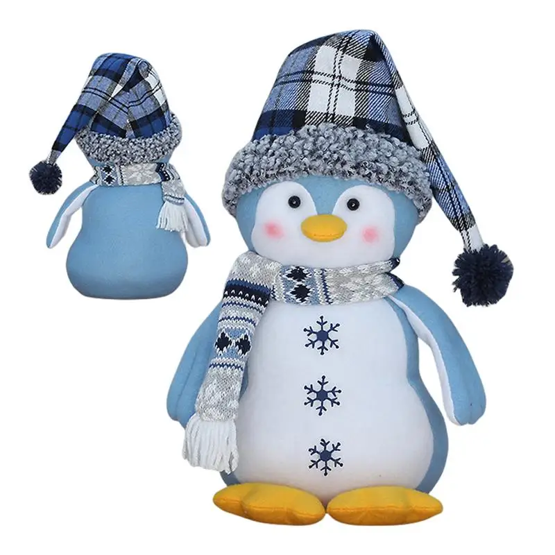 

Рождественский пингвин, плюшевые игрушки, зимняя ткань, пингвин, куклы, фигурки, мягкие набивные животные, украшения для праздничного стола, камина