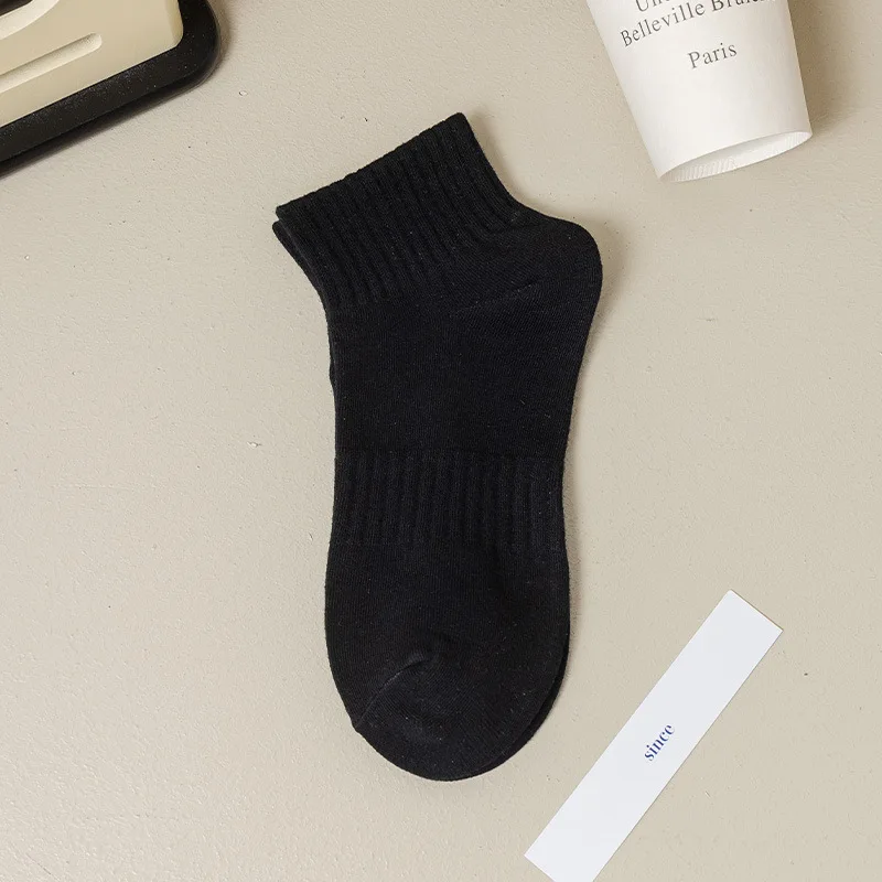 Short socks for women, pure cotton, summer, thin, solid color, versatile ins, Japanese sports socks, sweat absorbing, breathable