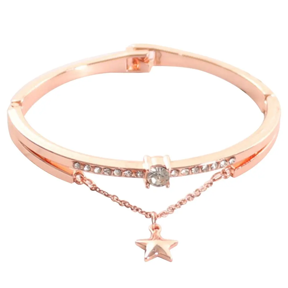 

Hot Luxury Rose Gold Stainless Steel Bracelets Bangles Female Heart Forever Love Brand Romantic Starry Sky Wristwatch Bracelet