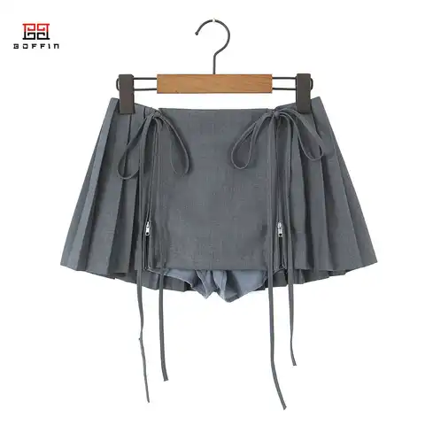 BOFFIN Summer High Waist Skirts Womens Sexy Mini Skirts Vintage Pleated Skirt Half Skirt Tennis Skirts Short  White Black