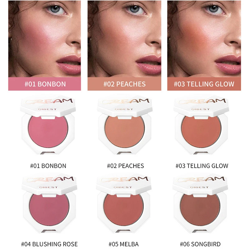 

Matte Blush Contour Rouge Cream Delicate Moist Blush Cream Face Pigment Cheek Powder Natural Retouching Cosmetics Makeup 6colors