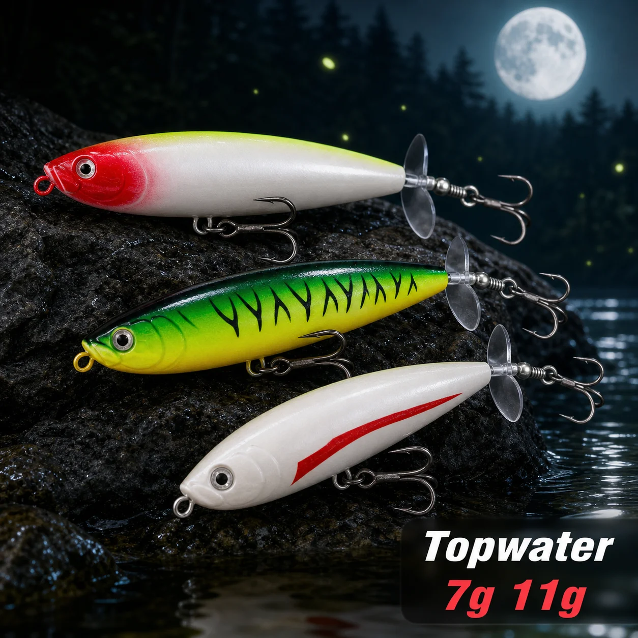Фото Рыболовная приманка Whopper Plopper 7г 11г, поверхностная пластиковая троллинговая приманка, искусственная жесткая приманка-карандаш для морского окуня и форели. №2