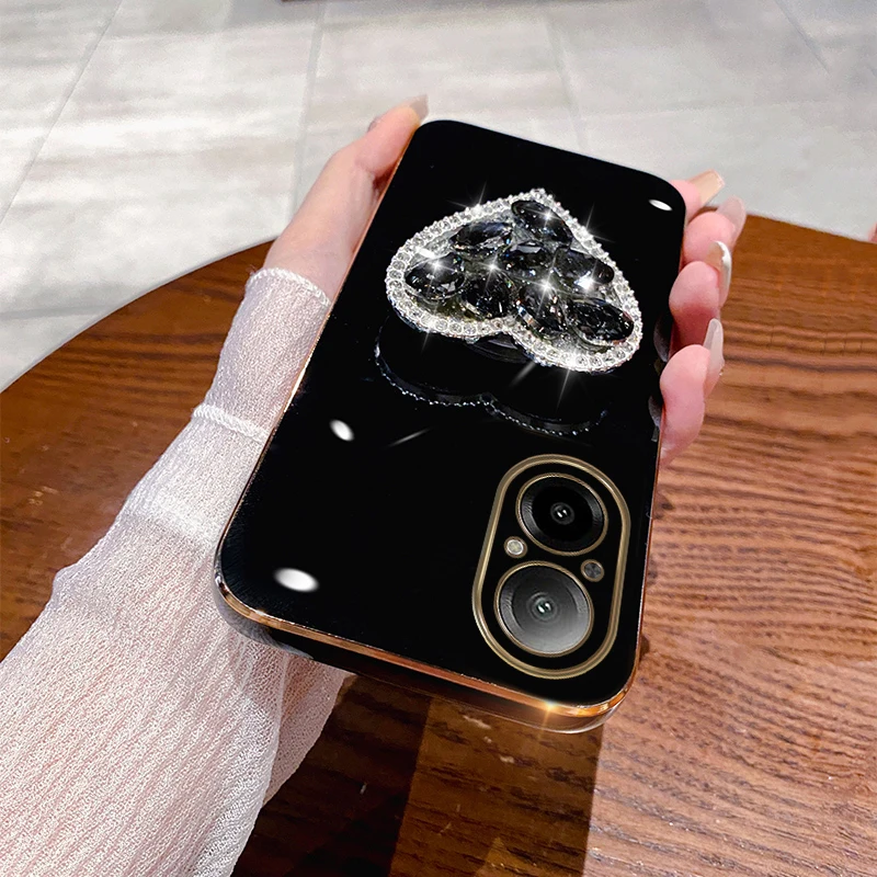 Модный чехол с бриллиантовым сердечком для OPPO Realme 12 11 11Pro 10 Pro Plus C67 C55 C53 C35 C33 C31 C30S C21