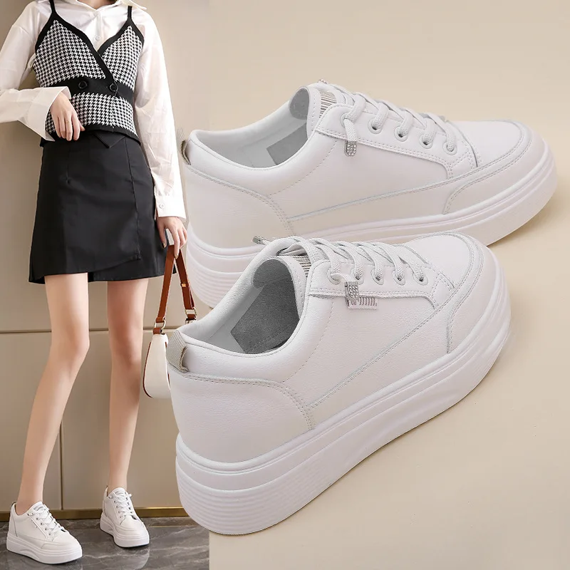 

Кроссовки женские на толстой подошве, повседневные белые кроссовки с внутренним верхом, Новинка осени 2022