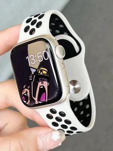 Ремешок силиконовый спортивный для Apple Watch, браслет ультра correa для iWatch series 7 3 4 5 6 se 8, 40 мм 44 мм 38 мм 41 мм 42 мм 38 мм 49 мм