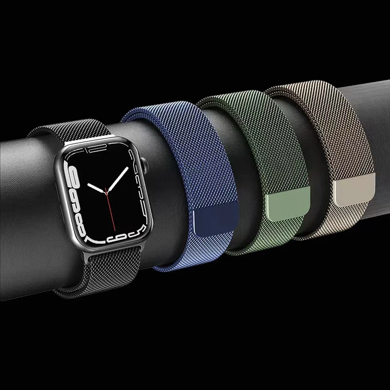 

Milanese Loop Strap For Apple watch Band 44mm 40mm 45mm 41mm 42mm 38mm 45 44 mm bracelet iWatch Series 3 4 5 6 SE 7 8 Ultra 49mm