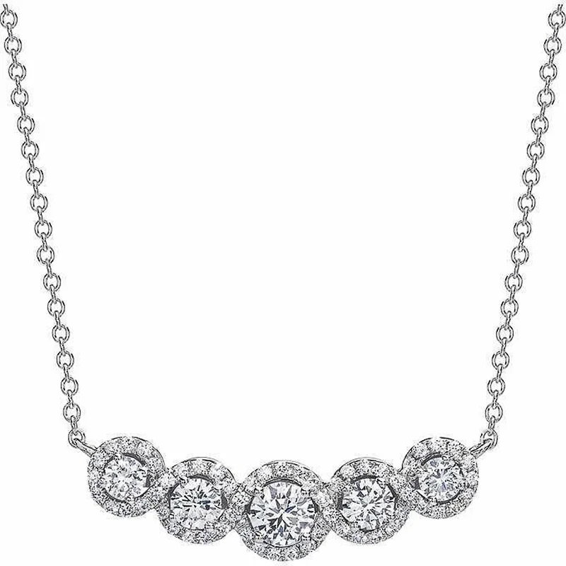 

Simple Stylish A Line Necklace for Women with Brilliant Cubic Zirconia High-quality Silver Color Versatile Female Jewelry
