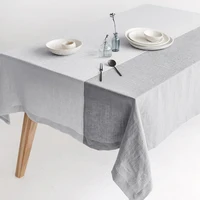 100% Pure Linen Solid Color Table Cover,Natural Fabric Tablecloth,for Kitchen Dining Room Party Holiday Tabletop Decoration