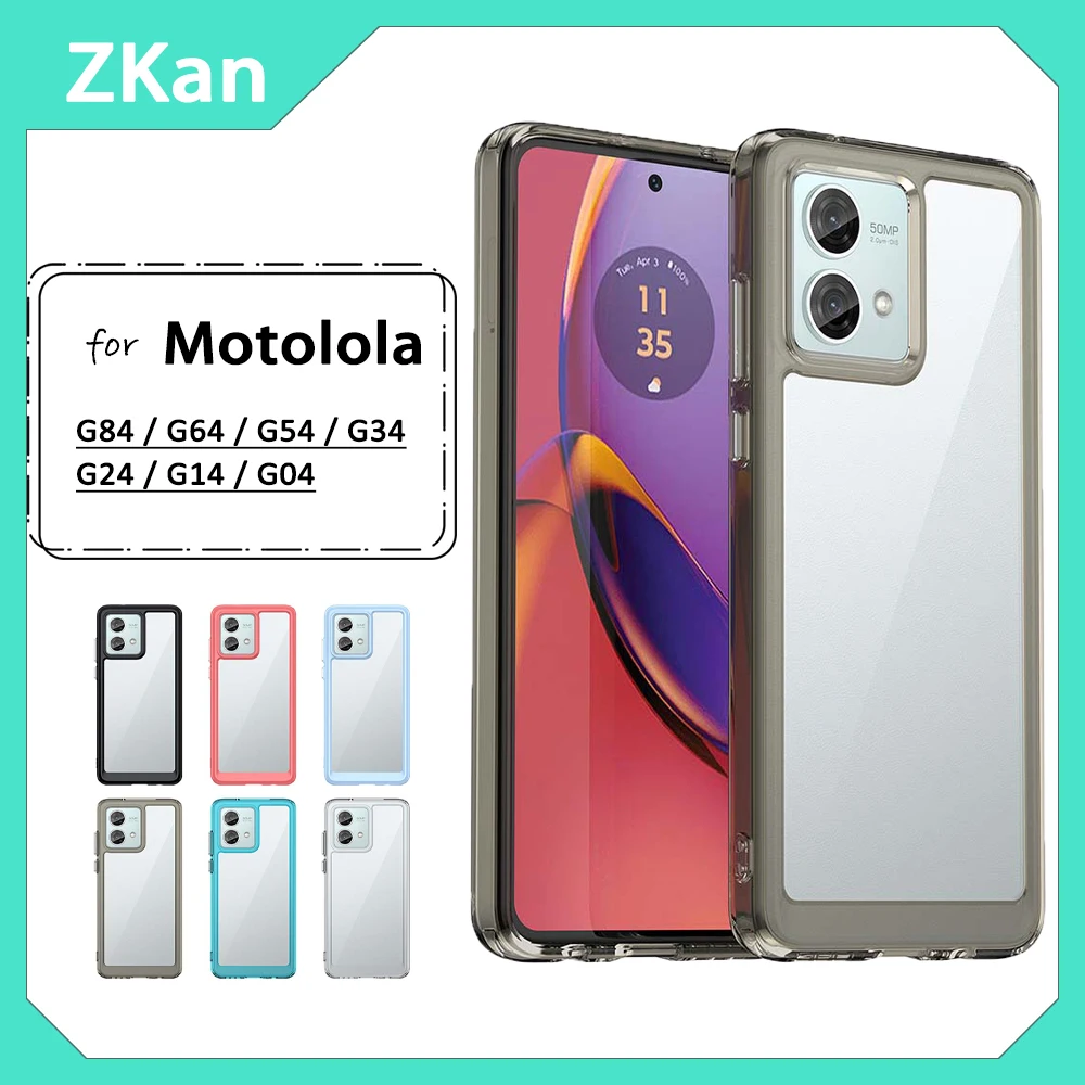 Прозрачная задняя панель ZKan для Motolola G84 G64 G54 G34 G24 G14 G04