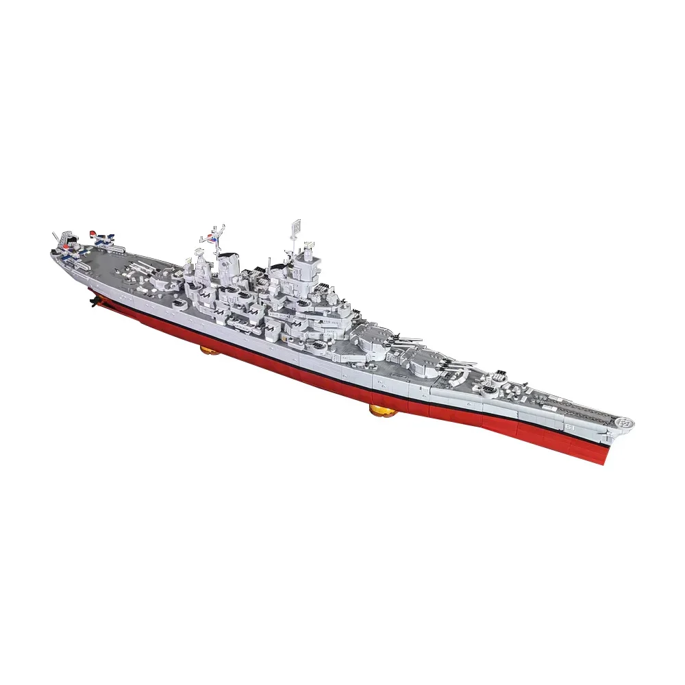 Фото Gobricks MOC USS Iowa BB-61 Модель линкора USS Missouri BB-63 Морские крейсеры класса Lowa Строительные блоки Игрушка в подарок №2