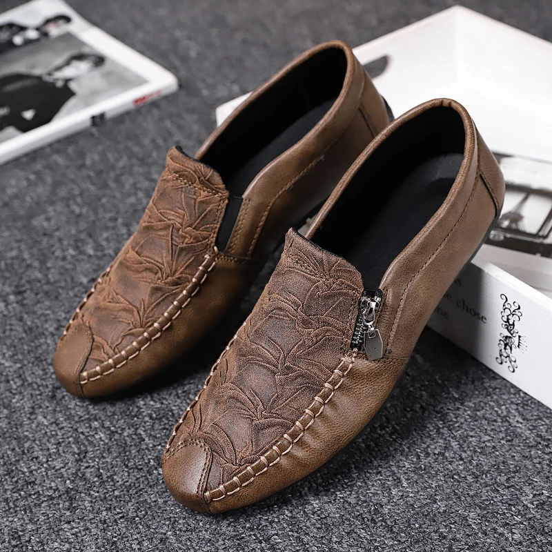 

Leather Loafers Zapatos Fashionable Breathable Driving Shoes Autumn Men Casual Shoes mocassin homme Boat Shoes S10810-S10820
