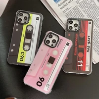 2022 original retro tape high quality phone cases for iphone 13 12 11 pro max xr xs max x couple anti drop transparent tpu cover