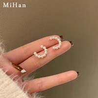 mihan modern jewelry simulated pearl earring 2022 new trend simply sweet ear clip for women accessories wholesale