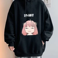 anime spy x family anya smug hoodie for mens womens clothes winter streetwear fleece pullover fashion long sleeve sweatshirt