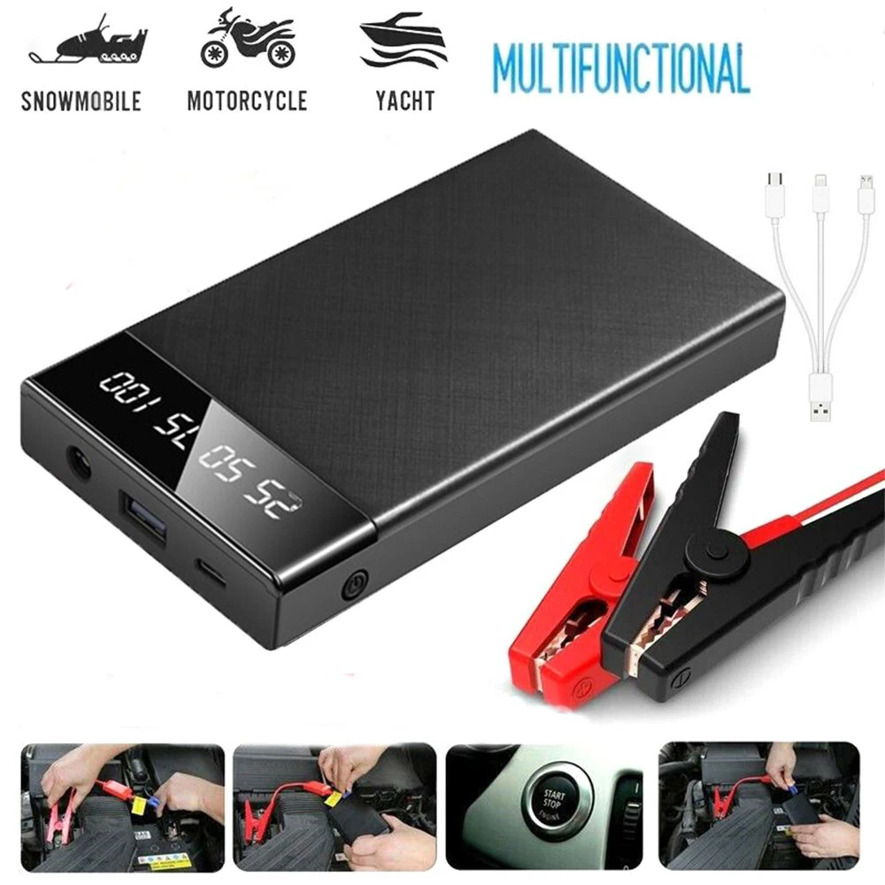 

10000mAh Car Jump Starter Battery Charger Car Emergency Start Power Bank Booster with LED Lighting Starting Device for 12V Cars