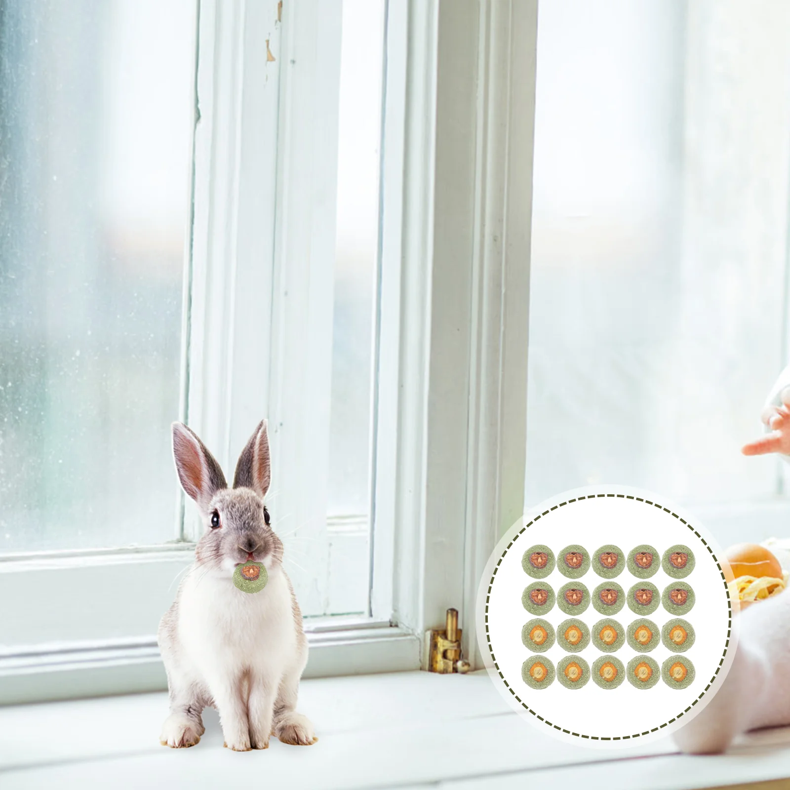 

20 Pcs Bunny Chew Biscuit Teething Toy Hamster Teething Snacks Toys Hamsters Pet Molar Grass Cake Carrot Bunny Molar Toys Baby