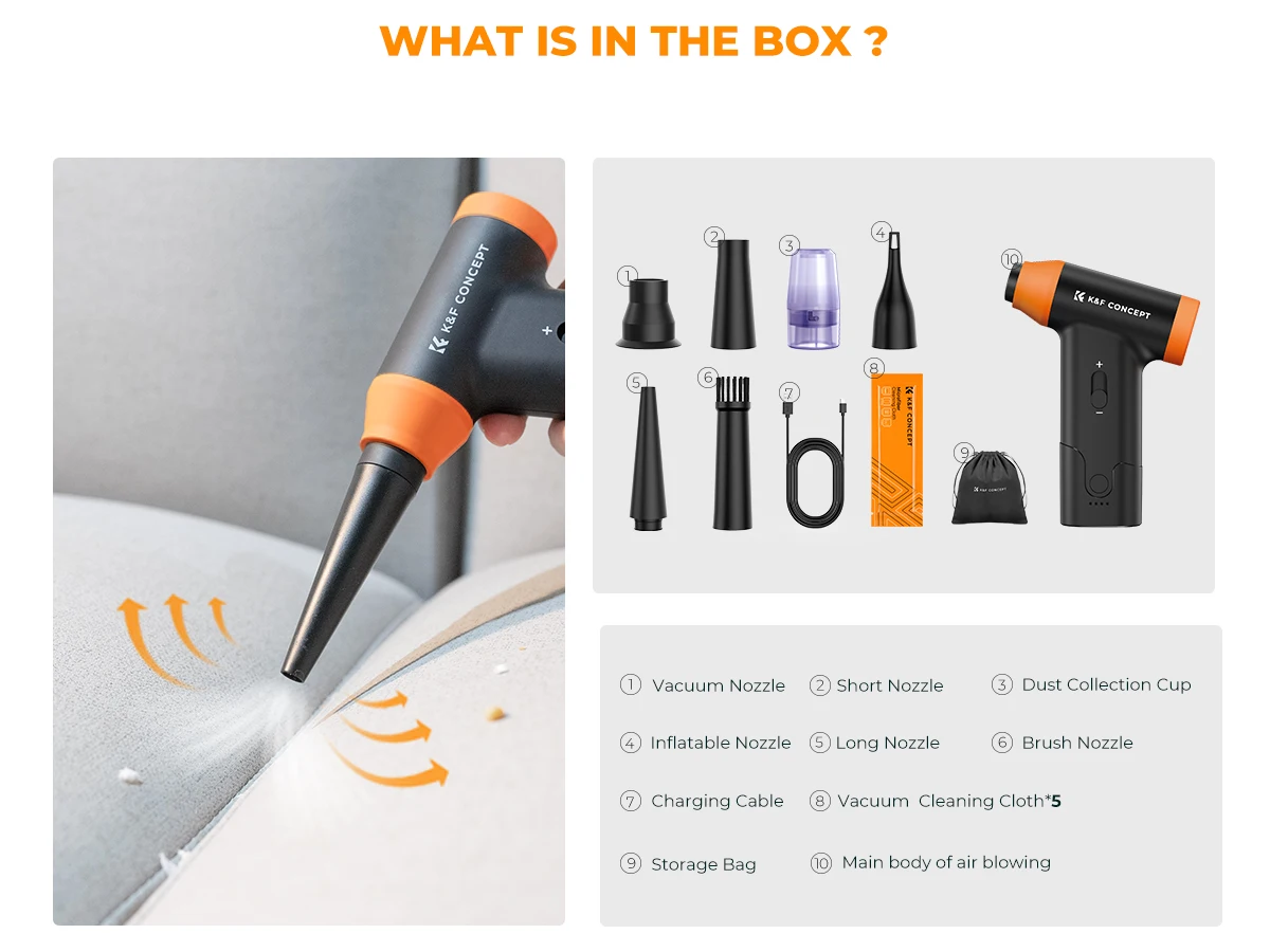 

Электрический пылесос со сжатым воздухом и всасывающим мини-турбоструйным вентилятором 150000 RPM 3-ступенчатая мощность для автомобильной клавиатуры с камерой