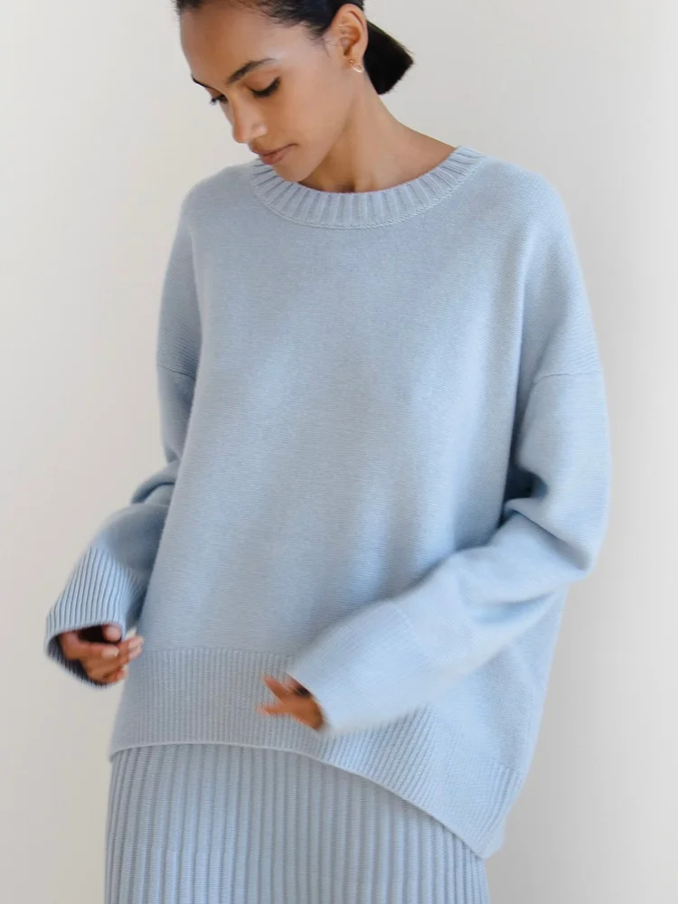 

Autumn Winter Knit Women Sweater Pullovers 2022 New Fall O-Neck Loose Thick Solid Pullovers High quality Casual Women Sweater