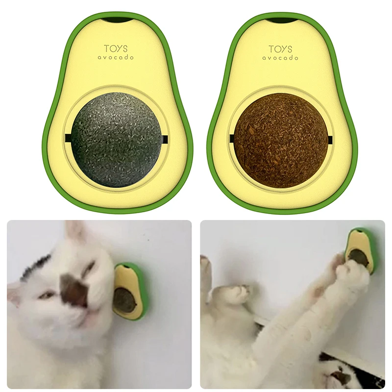 

Pet Ball Avocado Catnip Toy Healthy Natural Catnip Mint Cats for Kitten Treating Home Chasing Game Cleaning Molar Teeth Toy