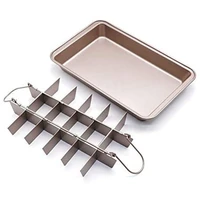 non stick cake baking pans with dividers 18 pre slice tray bakeware