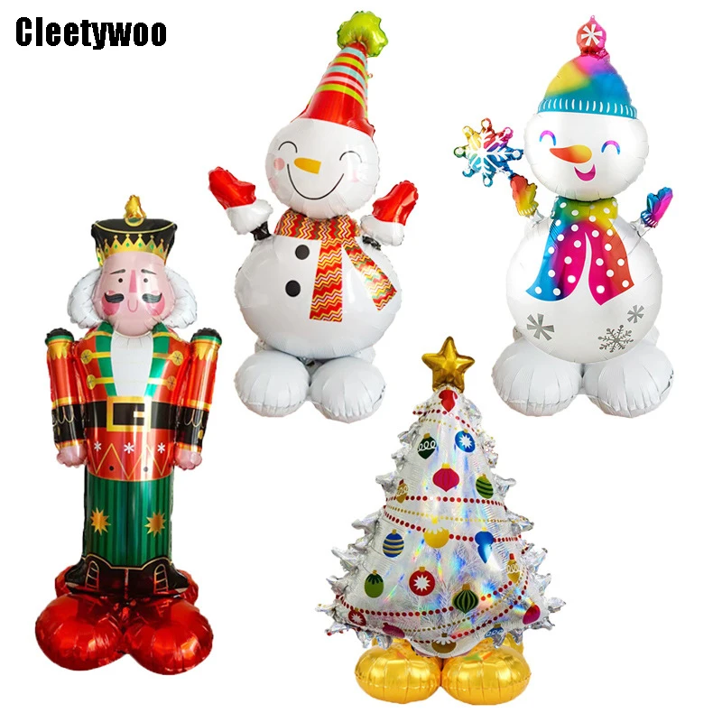 

Standing Walnut Soldier Christmas Tree Snowman Foil Balloon Merry Christmas Party Decor Helium Globos for Home 2022 Baloons Xmas