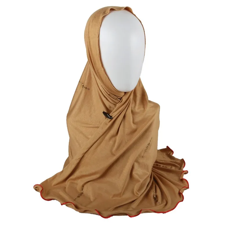 one side Redline D17  Cotton Muslim Headscarf Jersey Hijab Wrap Scarf Islamic Women Turban Head Shawls