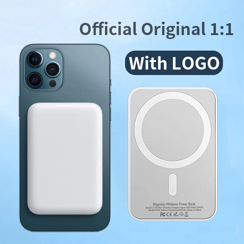 

5000mAh Original 1:1 Macsafe Power Bank Magnetic Wireless Charger For iphone 14 13 12 Pro Max External Auxiliary Battery