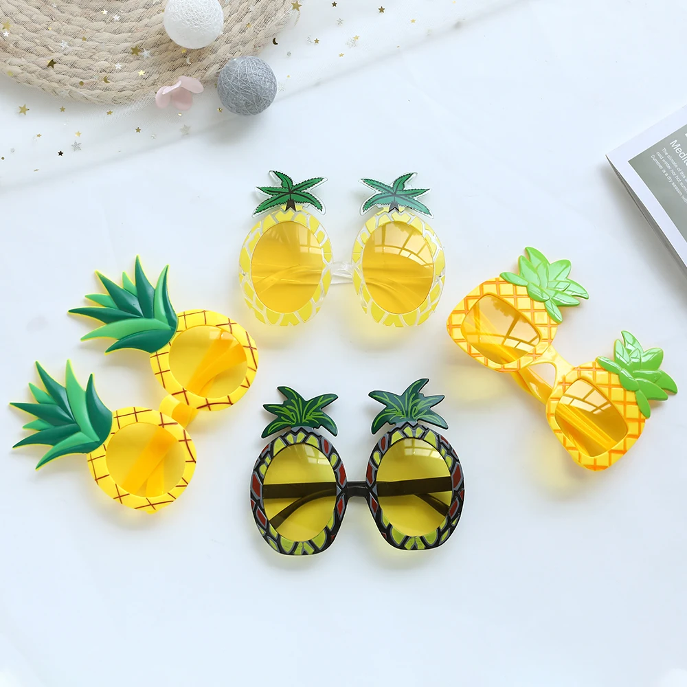 

1Pcs Hawaii Party Sunglasses Flamingo Pinepple Beer Cola Funny Sungalsses Tropical Beach Birthday Props Decorations for Summer