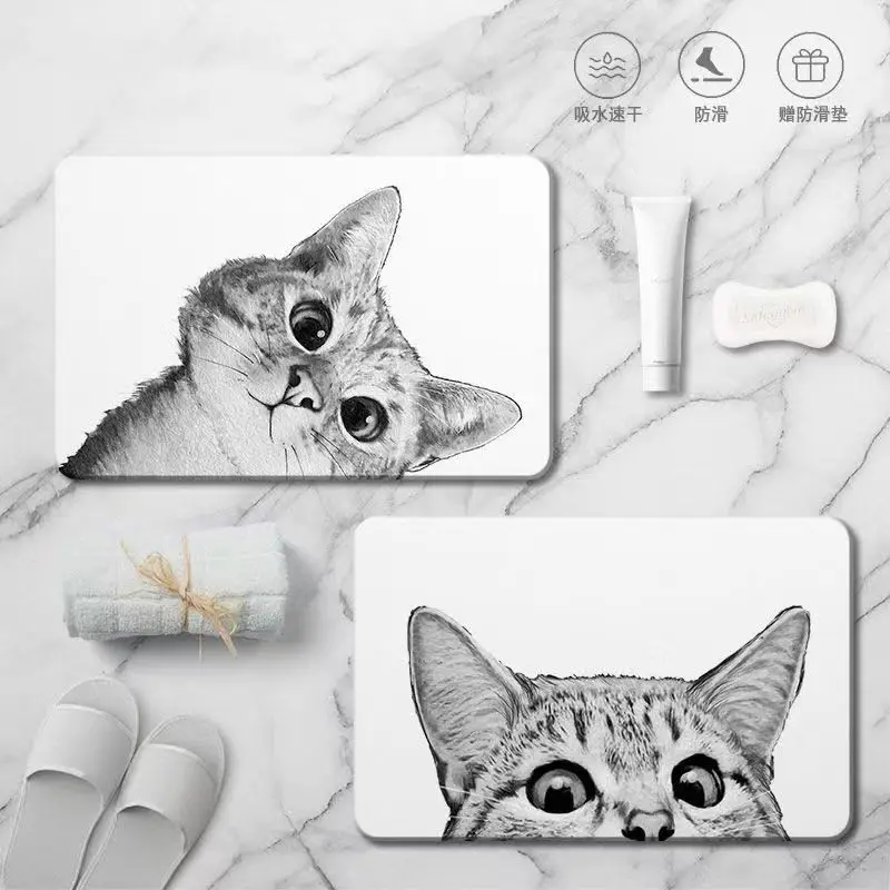 

Absorb Mat Carpet Bathroom Entrance Door Mat Bathroom Interior Absorbent Mat Non-slip Kitchen Carpet Home Decoration