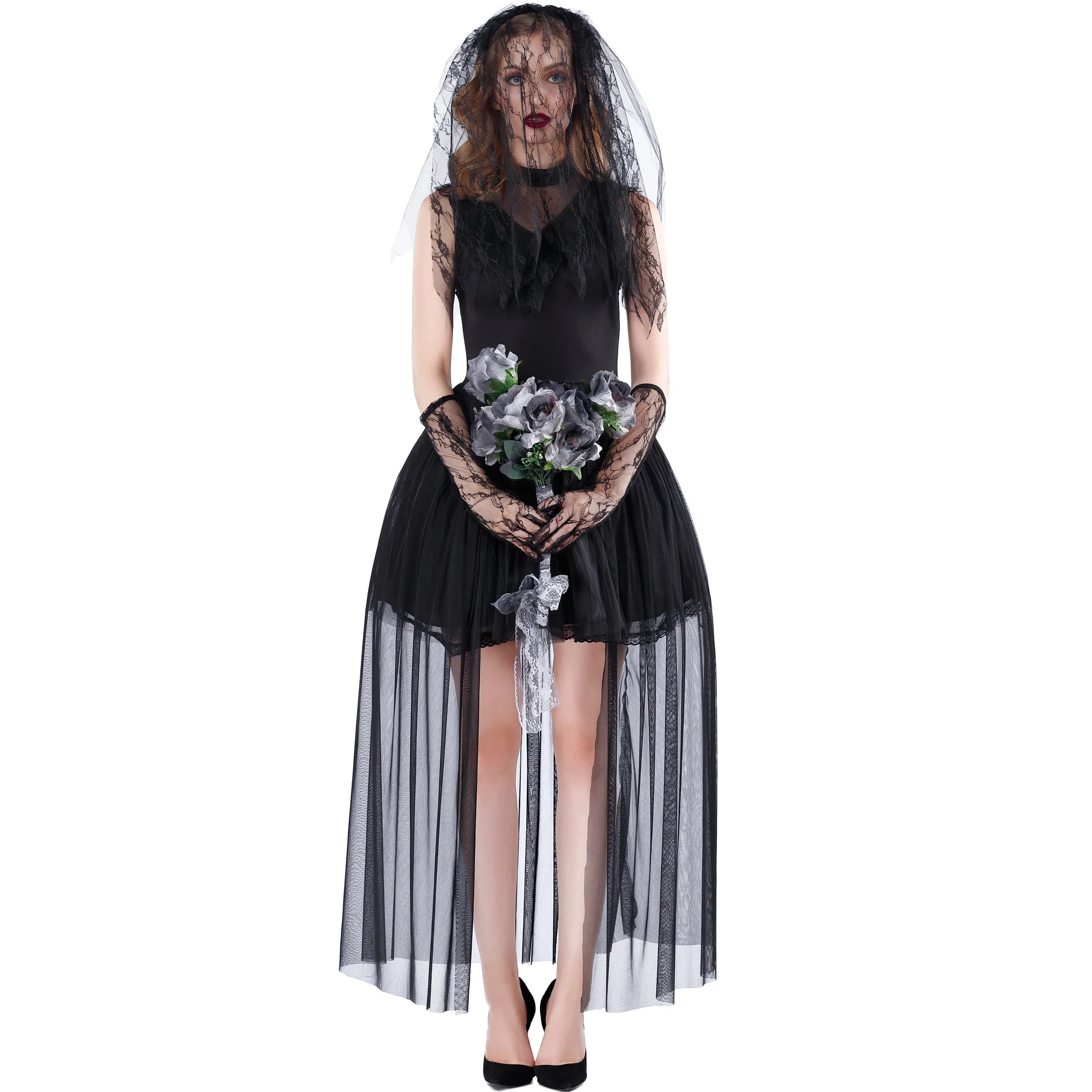 

Women Cosplay Easter Party Mesh Dress Ghost Ghost Witch Vampire Bride Death Costume Zombie Goddess Dark Halloween Costume