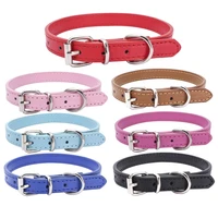 pu pet dog collar alloy buckle dog chain cat necklace size adjustable small and medium chihuahua collar pet supplies accessories
