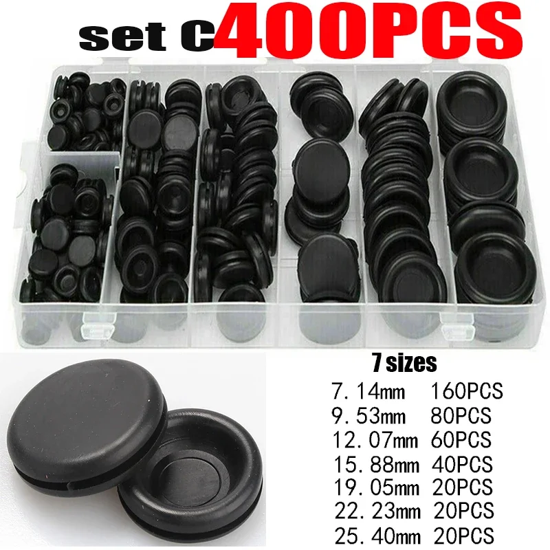 

Резиновые втулки 7-25 мм, набор 400 шт.