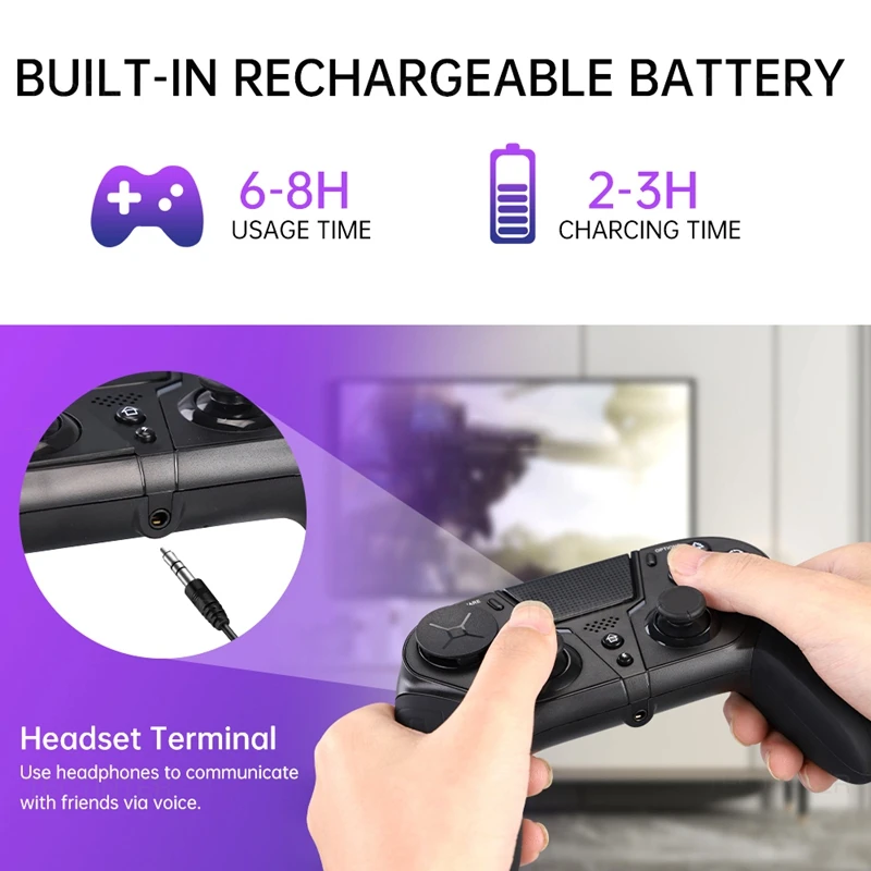Беспроводной Bluetooth-контроллер для PS4/PS4 Slim/Pro Игровая приставка с джойстиком