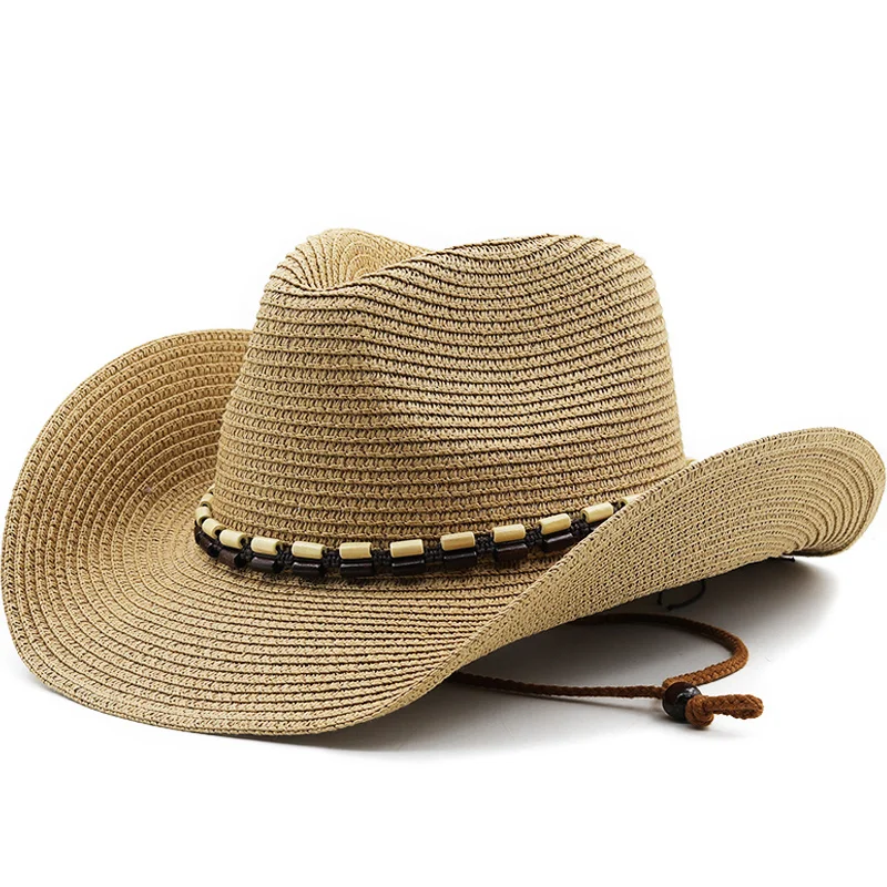 Summer Bucket west cowboy Women's Straw Hat Panamas UV Protection Sun Visor Seaside Beach Hat Tide Summer Men Hats